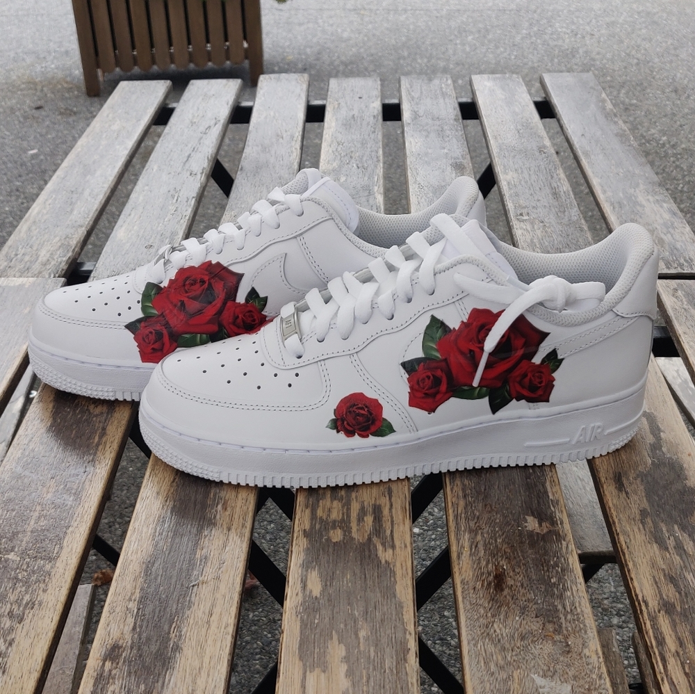 Custom Rose Airforce Ones Women's Size 9